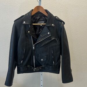 Boss Black Leather Moto Jacket